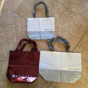 Athleta Reusable Shopping Tote Bag Lot of 3